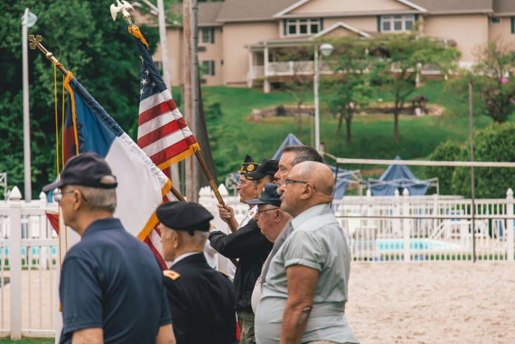 people paying tribute in Memorial Day
