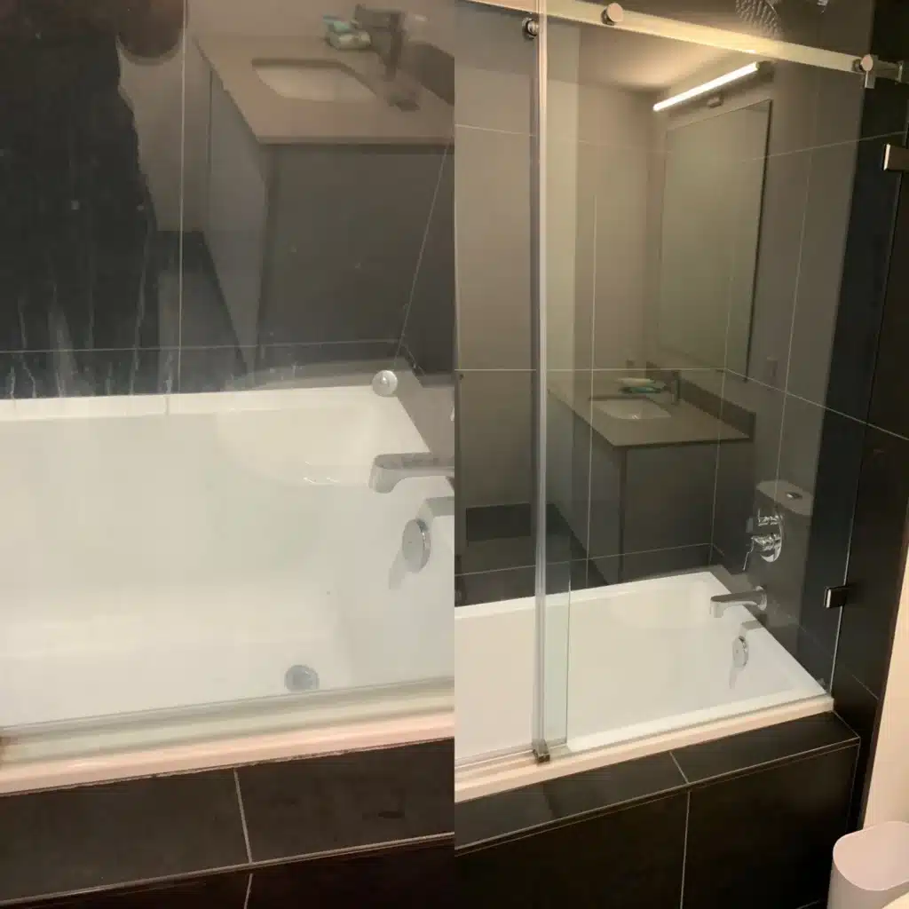 How to remove hard water stains from shower