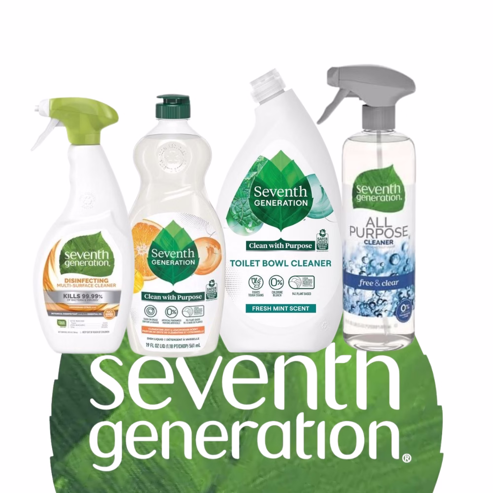 Seventh Generation cleaning products used by Arion Clean for eco-conscious home cleaning